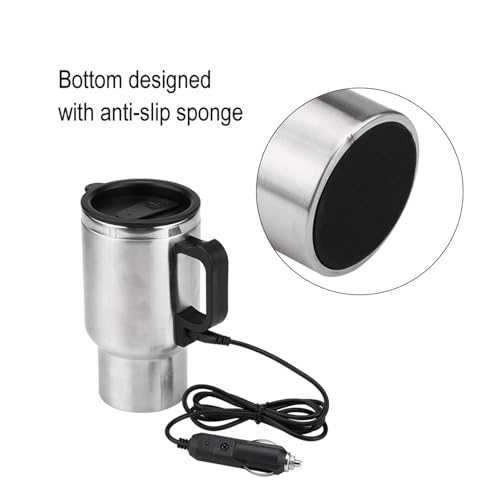 Tetera eléctrica para auto 12V 450ml acero inoxidable miniatura 7
