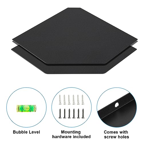 Bodkar Corner Shelf Wall Mount, Corner Floating Shelves,Black Metal Wall Corner Shelf Set Of 2 For Living Room thumb #5