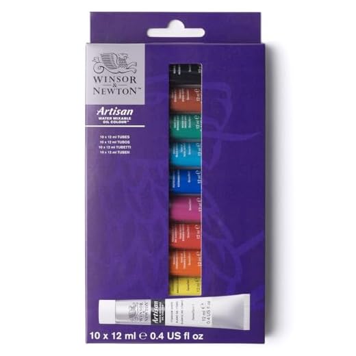 Winsor & Newton 1590271 Artisan Pintura al óleo mezclable en agua, alta concentración de pigmento, buena opacidad y resistencia a la luz – Juego de principiantes, 10 colores en tubos de 12 ml