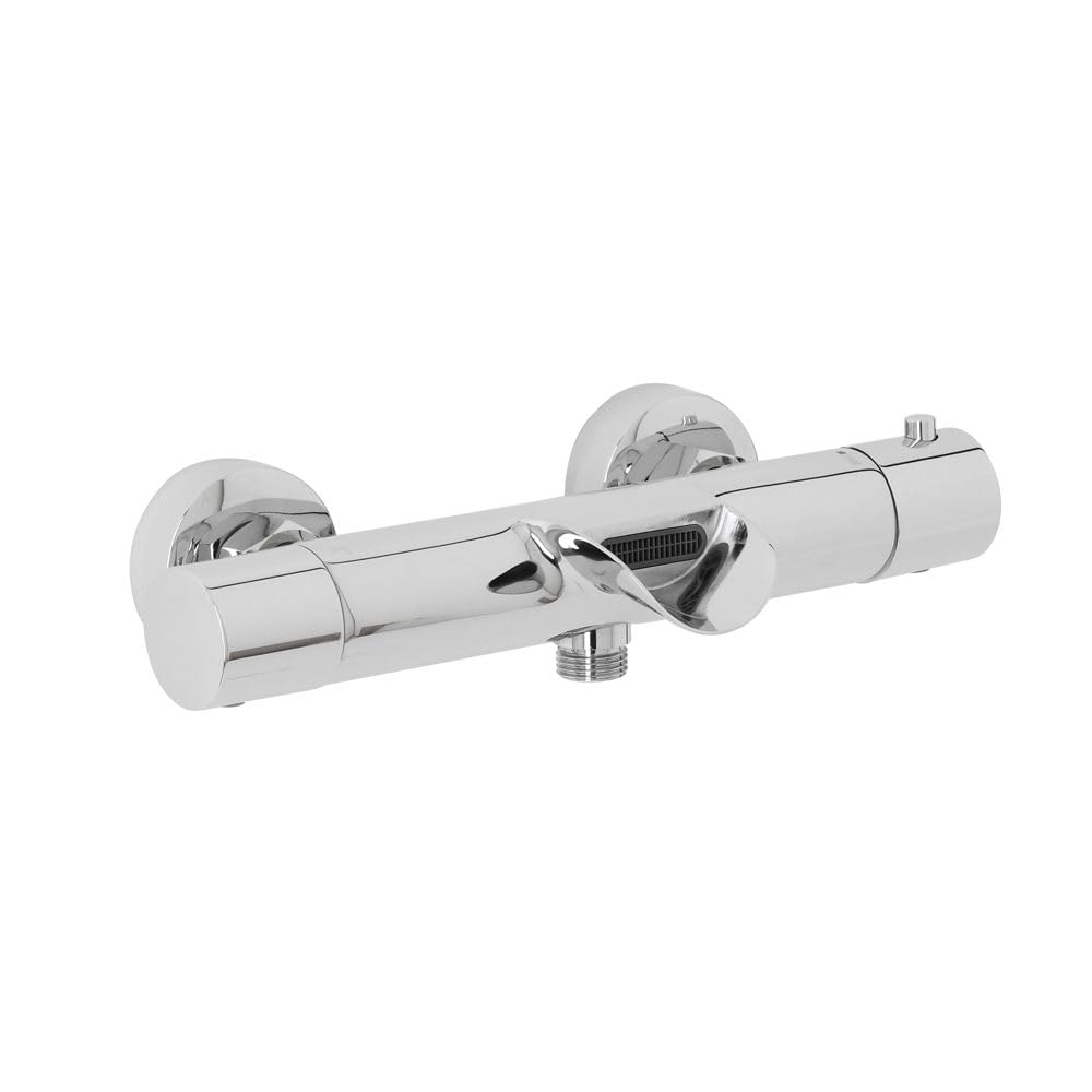 Milano Chrome Arlo Round Thermostatic Bar Mixer Shower Valve Bath Spout