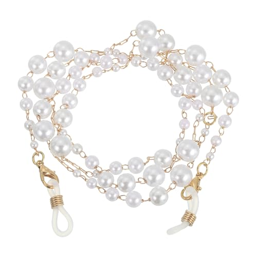 Image of uxcell Beads Eyeglass Chain, Pearl Glasses Strap Eyewear Retainer Chain Around Neck Sunglass Holder for Girls Women