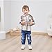WESIDOM Toddler Boy Clothes 3T Boy Clothes Fashion Long-Sleeved Plaid Shirt Jeans Pants Set Toddler Boy Fall Outfits (Yellow, 2-3T)