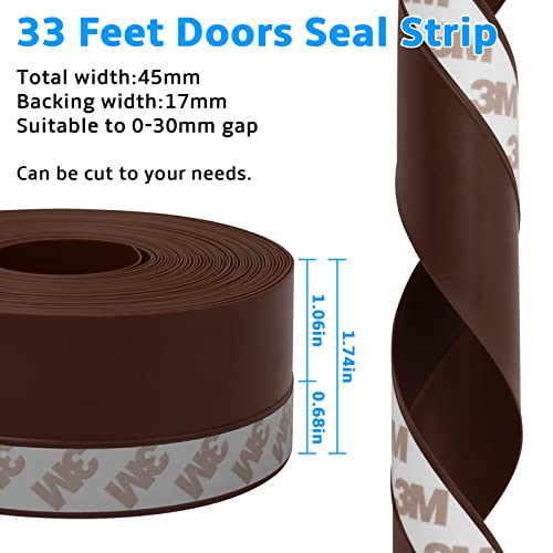 33 Feet Silicone Seal Strip | Weather Stripping Door Bottom Seal Strip | Seal Gaps Around Doors | Showers And Windows For Door And Windows Gaps ,Collision And Side And Shower Glass Gaps -2 Pack #TOP1