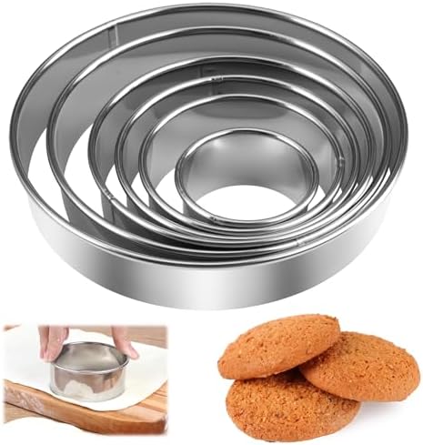 6 Pièces Emporte Piece Rond 5cm/7cm/9cm/10.5cm/13cm/15cm Emporte-...