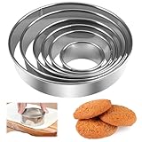 6 Pezzi Coppapasta Tondi Acciaio Inox, 5cm/7cm/9cm/10.5cm/13cm/15cm Tagliapasta Aperta Tondo, Stampi per Biscotti Rotondo, Coppa Pasta di Acciaio per Ciambelle, Biscotti, Muffin, Torte