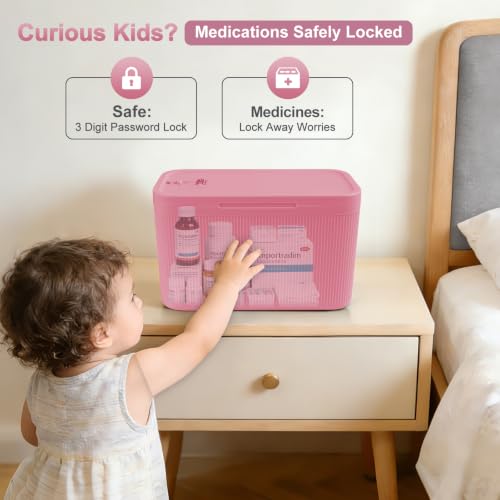 Image of Upgraded Taller Lock Box for Medication, Phone Jail & Snacks - Large Lockable Storage Box with 3-Digit Combination Lock, Food-Safe BPA-Free Plastic- Medicine Lock Box for Home, Fridge, Travel