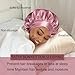 Silk Bonnet for Women Hair Bonnet for Sleeping Satin Sleep Cap for Black Women Curly Hair Braids, Bean Paste Pink