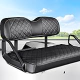 10L0L Golf Cart Seat Cover for EZGO TXT, Front Seat Cover - Soft PVC Leather and Fitting Memory Foam, 3D Diamond Pattern, Durable Waterproof, Easy to Clean