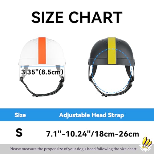 Namsan Dog Helmet Small Breed, Pet Helmets for Extra-Small Dogs Cats, Tiny Dog Hard Helmet with Ear Holes, Puppy Helmets for Outdoor Motorcycle Bike Travel Walking, Adjustable, Black/Yellow — view 4