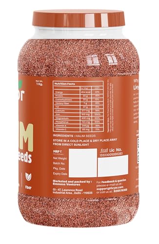 Image of Livyor Premium Halim Seeds for eating - 1kg | Aliv seeds | Garden Cress Seeds | High in Fibre | Helps in hair growth | Rich in Omega 3 | Raw and Natural | Immunity Booster Super food