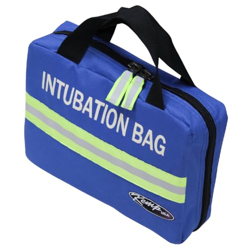 Kemp USA EMS Intubation Bag – First Responder Medical Supply Organizer with Elastic Loops, Hook and Loop Strips, Durable Nylon Handles, Royal Blue for Airway Equipment, Rescue and Field Transport Gear