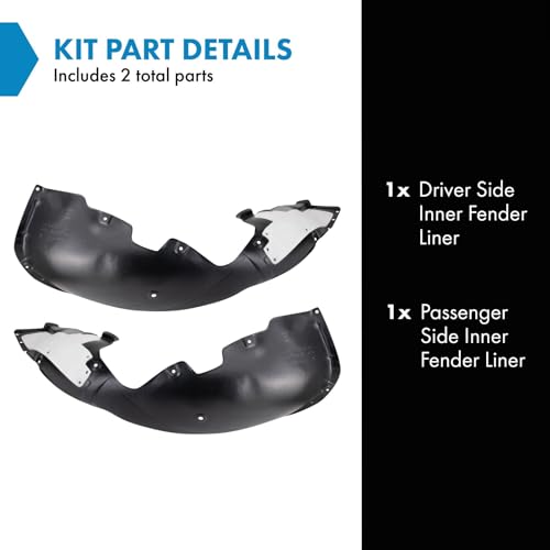 Image of TRQ Inner Fender Liner Set Compatible with 2017-2018 Hyundai Elantra HY1248159 HY1249159