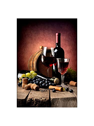 Sawfish® Wine Classic Glasses Metal Sign Retro Vintage Wall Tin Plaque 10x15cm 20x15cm 20x30cm 30x40cm 40x60cm Ideal for Pub Shed Bar Office Man Cave Home Bedroom Dining Room Kitchen (20x30 cm)