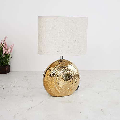 Image of Home Centre Ceramic Table Lamp, Gold, 1 Piece