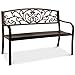 Best Choice Products 50" Patio Garden Bench Park Yard Outdoor Furniture Steel Frame Porch Chair Bronze