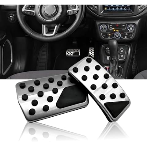 NYZAUTO Non-Slip Foot Pedal Pads Compatible with Compass 07-16 / Patriot 09-16 / Journey,Auto No Drilling Aluminum Brake and Accelerator Pedal Covers Cover