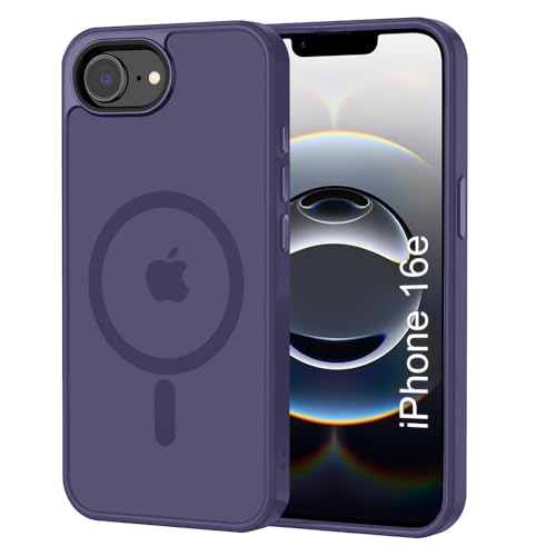 Image of iPhone 16e Magsafe Hard Back Case | Matte Design & 360 Protection | Military-Grade Apple iPhone 16e Cover | Strong Magnet Back - Purple