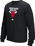 NBA Chicago Bulls Men's Full Primary Logo Long Sleeve Tee, Large, Black