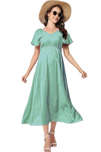 Image of Maternity Dress Women's Off Shoulder Split A Line Casual Maxi Dress Photography Dress for Babyshower