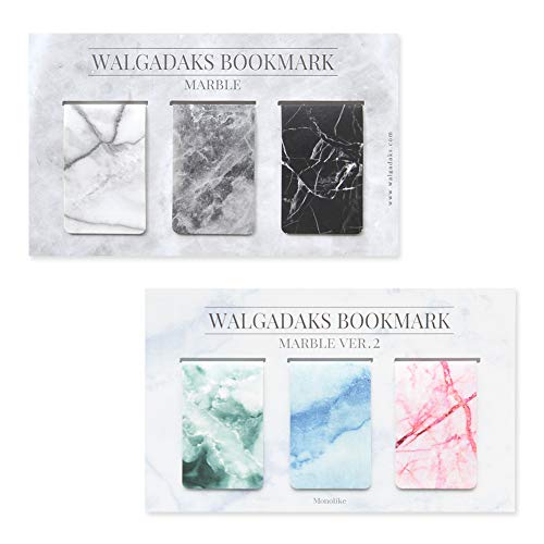 Monolike Magnetic Bookmarks Marble, 6 Pieces #TOP18