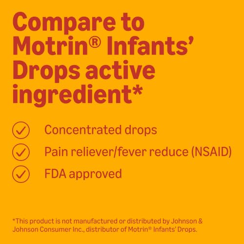 Amazon Basic Care Infants' Ibuprofen Oral Suspension, Pain Reliever and Fever Reducer, 50 mg/1.25 mL, Berry Flavor Concentrated Drops, Dye-Free, 1 fl oz (Pack of 1) view 3