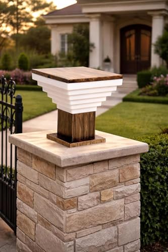 Image of Modern Golden Antique Finish Outdoor Gate Pillar Light - Waterproof Garden Entrance Lamp for Home Entrance, Garden, Villa Entrance, Hotel & Restaurant Outdoor Area (Pack of 2) (Without Bulb)