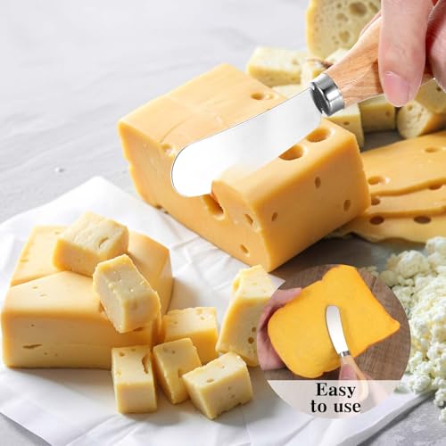 Miniatura 3 de Giantree 6 Piezas Cuchillo De Mantequilla Pequeño, Cuchillo De Queso De Acero Inoxidable, Cuchillo Untador De Mantequilla Con Mango De Madera Pequeño Juego De Cuchillos De Queso