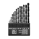 Cobalt Drill Bit Set, 13PCS High-Speed Steel, Black, Suitable for Metal, Wood, and Plastic, Size from 1.5mm up to 6.5mm