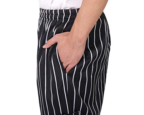 Men's And Women's Baggy Chef Pants Black And White Stripes Cargo Style Cook Pant Black Xxl #TOP6