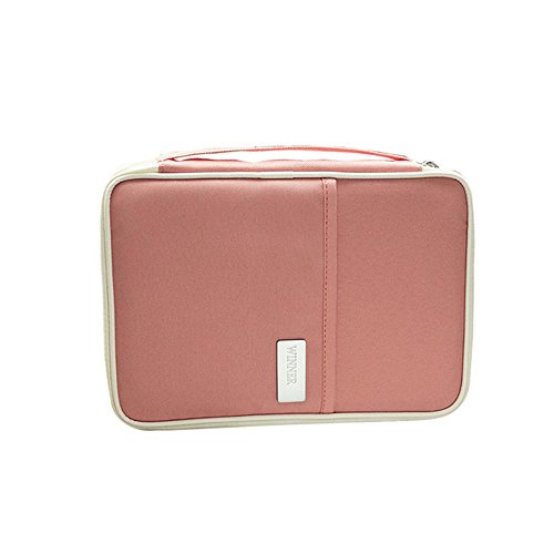 Pawaca - Cartera de viaje con compartimentos para pasaporte familiar, portatarjetas para documento de identidad, funda de viaje oculta, multifuncional, para hombres y mujeres, Rose hermosa, Large