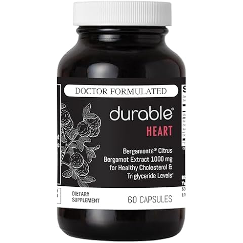Durable Heart 1,000 mg Bergamonte Citrus Bergamot & Olive Leaf Extract + Non-GMO Vitamin C Cover