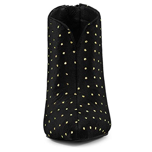 Allegra K Women's V Cutout Pointed Toe Heel Ankle Boots3