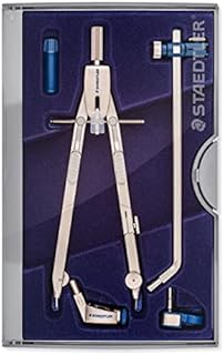 STAEDTLER Mars Professional 555 Compass Set with Lead Part, Extension Bar, Technical Pen Adapter, Universal Adapter and Spares Box
