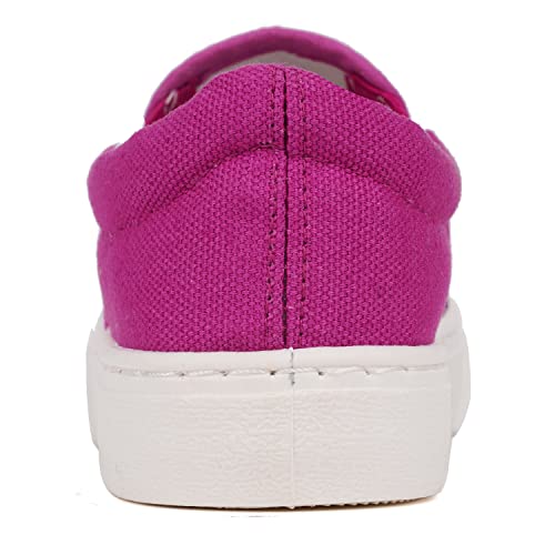 Toandon Toddler Girls Sneakers Loafer Shoes Slip On Little Kids Baby Canvas Flipping Sequins Color Change Glimmer Glitter Sparkle Low Top Non Slip Rubber Sole Lightweight Fashion Casual Pink Size 7 #TOP5