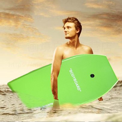 Grande Juguete Body Board 41\" with EPS Core Slick Bottom and Leash for Kids and Adults (Green)