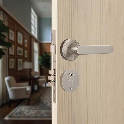 Image of Vigo Mortise Door Handle Lock Set /Premium Zinc Alloy Door Handle with Lock /Heavy-Duty Main Door Handle with Locks for Home, Office & Hotel Doors - 3 Years Warranty (Satin Matt)