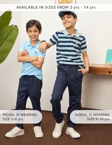 Image of Amazon Brand - Symbol Boy's Cotton Strechable Jogger | Elasticated Waistband and Cuff | Age 2-14 Years