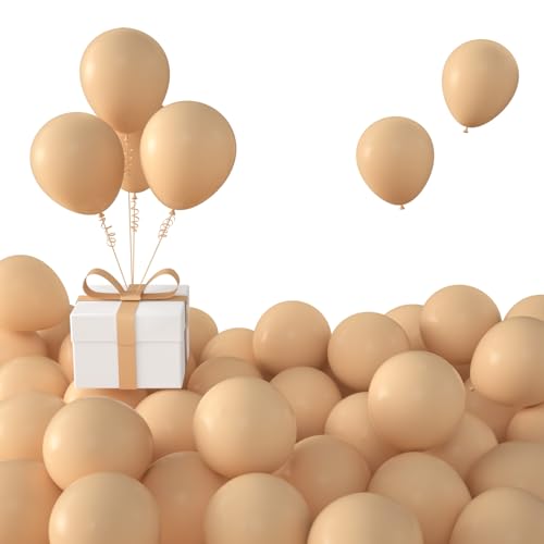 Image of KALOR Beige Balloons,100 Pcs 5 Inch Nude Matte Latex Balloons for Balloon Garland Arch, Birthday Decoration, Wedding Party, Baby Shower Decorations