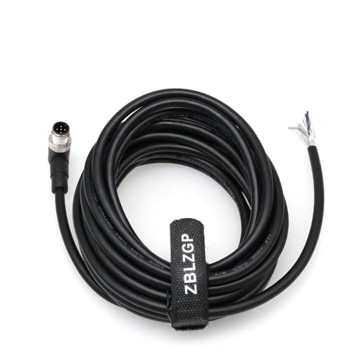 Cable sensor M12 5 pines A-Coded macho a extremos libres 10m PVC IP67 miniatura 4