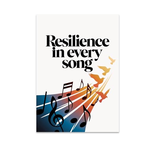 Uplifting Song Wall Decor Poster Print - Resilience in Every Song - 13x19 - Modern Art Style
