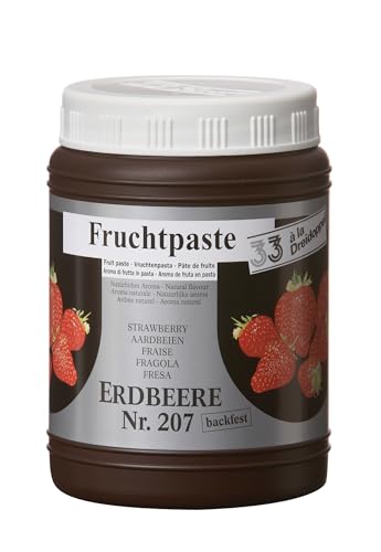 Dreidoppel Strawberry Flavor Paste, All Natural, Kosher, Bake Stable, 2.2 lb, Rich and Fruity, Perfect for Creams, Ganaches, Truffles, Bon Bon Fillings, and Gourmet Desserts, Vibrant Red Color
