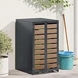 Gecheer Mülltonnenlager mit Gas-Hebedeckel für 240L Tonne Anthrazit, Müllbox Wetterfeste Mülltonnenbox für Campingplätze Bürokomplex Wohnanlagen42018681