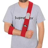 supregear Fascia di Supporto per Braccio, Supporti reggibraccio Immobilizzatore per Braccio a Tracolla Regolabile Leggero Comodo Traspirante Medica da Spalla per Feriti Arm/Hand/Gomito, Rosso