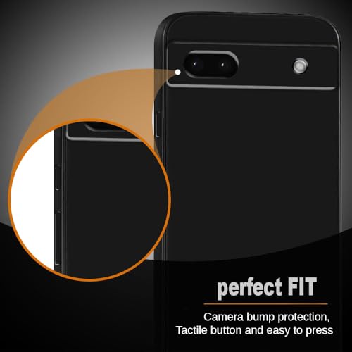 Image of amazon basics Mobile Cover for Google Pixel 7a 5G | Full Camera Protection | Premium Liquid Silicon Case | Flexible Bumper Case for Google Pixel 7a 5G (Black)