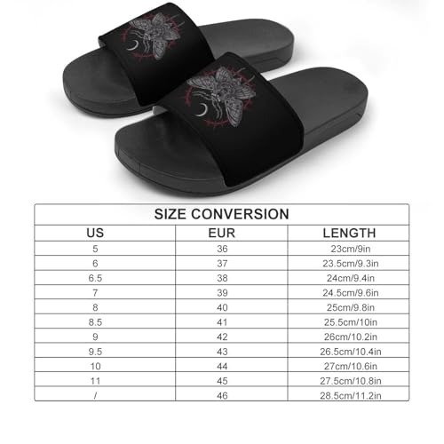 Gothic Moth Occult Non Slip Slides Sandals for Women Men Quick Drying Shower Shoes for Bathroom Pool Beach2