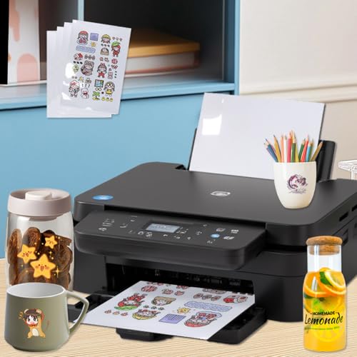 10 Stück Bedruckbare klebefolie transparent,Stickerpapier zum Stickerpapier zum selbst drucken a4, Reißfest Selbstklebende Bedruckbare klebefolie Kompatibel mit Tintenstrahl und Laserdrucker