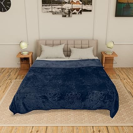 Kartik fashion Premium Luxury Mink Fur Blanket for Winters Warm and Super Soft for Double Bed 950 GSM 2 Ply Winter Blanket and Floral Print for Heavy Winter-image-35