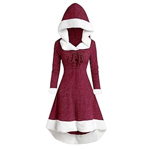 Kerstman Kostuum,Kerst Vrouwen Paarsachtig Rood Hooded Sexy Grote Maat Kerst Kostuums Jurk Voor Kostuum Cosplay Party