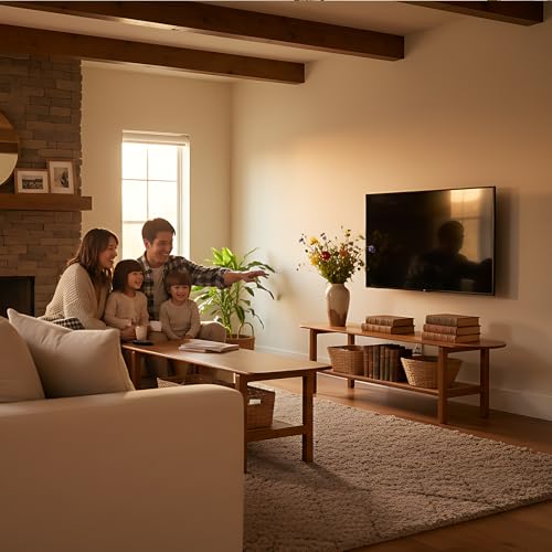 Image of Tiita Walnut Rattan TV Stand for 65-Inch TVs, 2 Open Shelves, Media Console