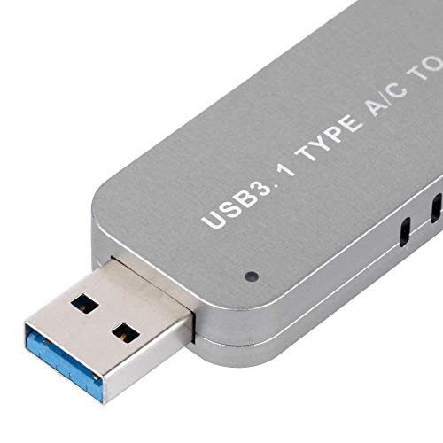 Adaptador JMT LM906 USB3.1 Type-A+C a M.2 NVMe SSD miniatura 3